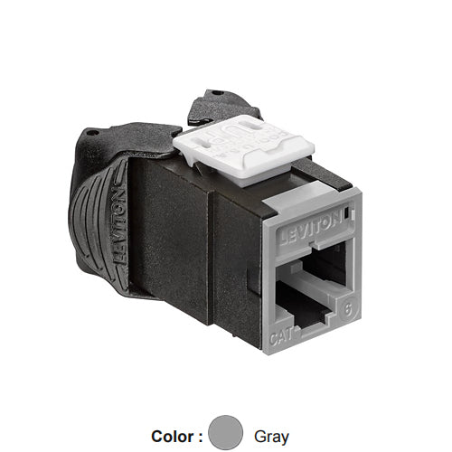 Leviton 61UJK-RG6, ATLAS-X1 Cat 6 UTP Quickport Jack, Gray