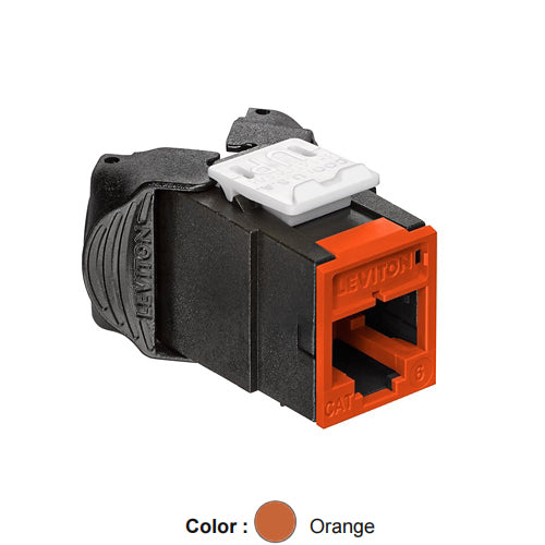 Leviton 61UJK-RO6, ATLAS-X1 Cat 6 UTP Quickport Jack, Orange