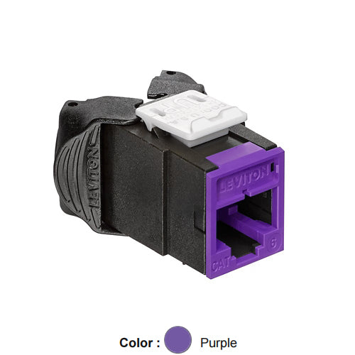 Leviton 61UJK-RP6, ATLAS-X1 Cat 6 UTP Quickport Jack, Purple