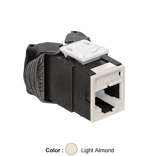 Leviton 61UJK-RT6, ATLAS-X1 Cat 6 UTP Quickport Jack, Light Almond