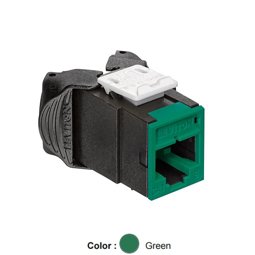 Leviton 61UJK-RV6, ATLAS-X1 Cat 6 UTP Quickport Jack, Green