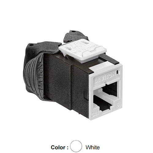Leviton 61UJK-RW6, ATLAS-X1 Cat 6 UTP Quickport Jack, White