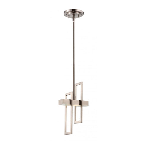 Satco 62-106, Frame, LED Pendant Fixture, 120V, 10W, 800 Lumens, 3000K Warm White, Dimmable, Brushed Nickel Finish