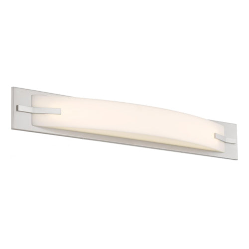Satco 62-1082, Bow, 31" LED Vanity with White Acrylic Diffuser, 120V, 26W, 3000K Warm White, 2080 Lumens, Dimmable, Brushed Nickel Finish