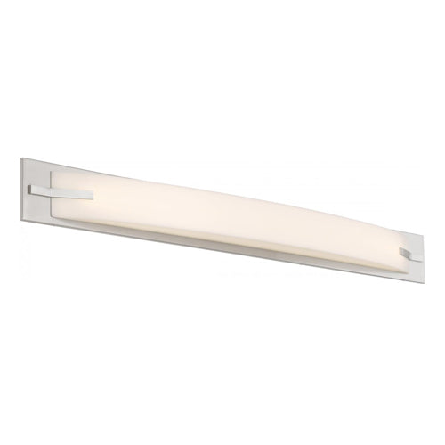 Satco 62-1083, Bow, 43" LED Vanity with White Acrylic Diffuser, 120V, 39W, 3000K Warm White, 3120 Lumens, Dimmable, Brushed Nickel Finish
