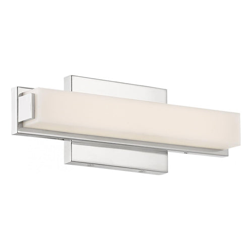 Satco 62-1101, Slick, 13" LED Vanity with White Acrylic Diffuser, 120V, 13W, 3000K Warm White, 1040 Lumens, Dimmable, Polished Nickel Finish