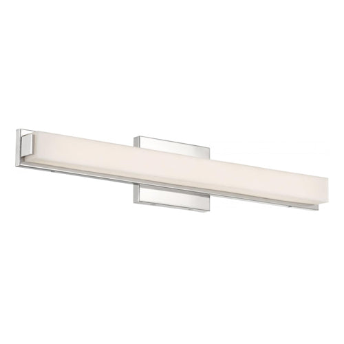 Satco 62-1102, Slick, 25" LED Vanity with White Acrylic Diffuser, 120V, 26W, 3000K Warm White, 2080 Lumens, Dimmable, Polished Nickel Finish