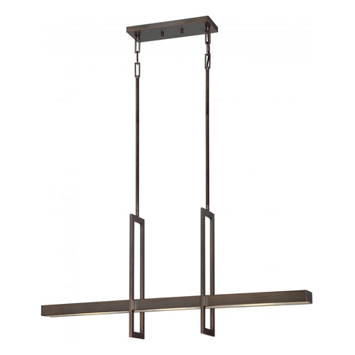 Satco 62-116, Frame, LED Island Pendant, 120V, 39W, 3315 Lumens, 3000K Warm White, Dimmable, Hazel Bronze Finish