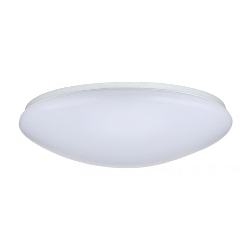 Satco 62-1218, 19" Flush Mounted LED Fixture, 120V, 32W, 2527-2732 Lumens, 3000K/4000K/5000K, Round, Dimmable, White Acrylic