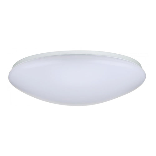Satco 62-1219, 19" Flush Mounted LED Fixture, 120V, 32.5W, 3000K/4000K/5000K, 2527-2732 Lumens, Round, White Acrylic, with Sensor