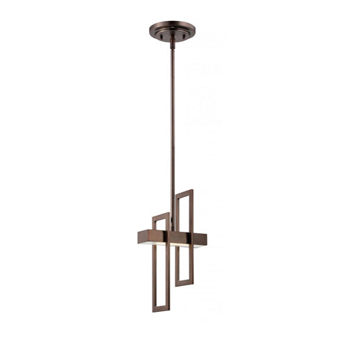 Satco 62-126, Frame, LED Pendant Fixture, 120V, 10W, 800 Lumens, 3000K Warm White, Dimmable, Hazel Bronze Finish