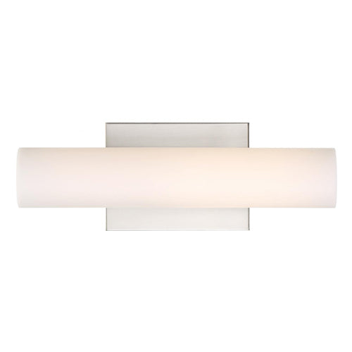 Satco 62-1321, Bend, 13" LED Small Vanity with White Acrylic, 120V, 13W, 3000K Warm White, 910 Lumens, Dimmable, Brushed Nickel Finish