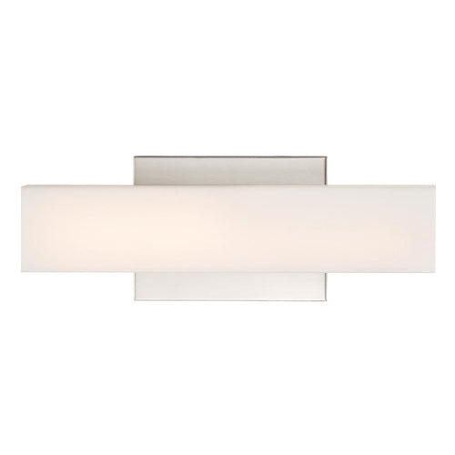 Satco 62-1330, Jess, 12" LED Small Vanity with White Acrylic, 120V, 13W, 3000K Warm White, 910 Lumens, Dimmable, Brushed Nickel Finish
