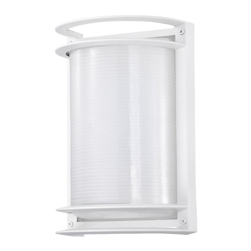 Satco 62-1393, LED Outdoor Rectangular Bulk Head Fixture, 120V, 18.5W, 3000K Warm White, 1100 Lumens, Dimmable, White Finish with White Glass