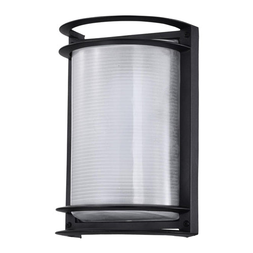 Satco 62-1394, LED Outdoor Rectangular Bulk Head Fixture, 120V, 18.5W, 3000K Warm White, 1100 Lumens, Dimmable, Black Finish with White Glass