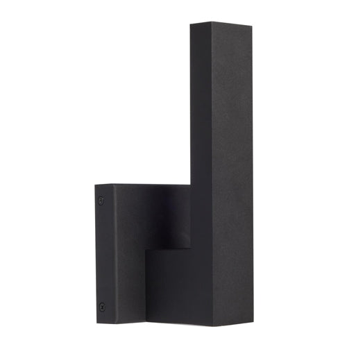 Satco 62-1425, Raven, 10'' LED Outdoor Sconce, 120V, 8W, 3000K Warm White, 660 Lumens, Textured Matte Black Finish