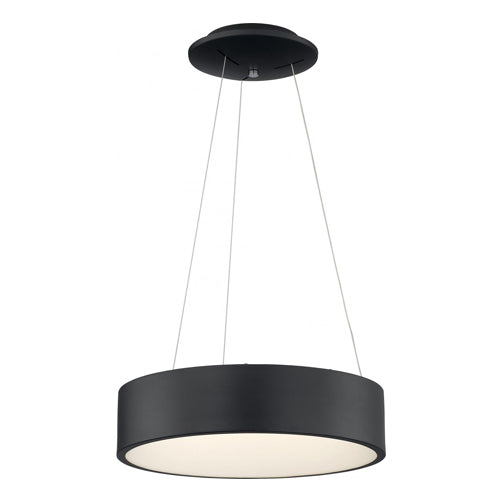 Satco 62-1456, Orbit, 18" LED Pendant Light Fixture, 120V, 20W, 3000K Warm White, 1300 Lumens, Dimmable, Black Finish