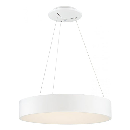 Satco 62-1457, Orbit, 24" LED Pendant Light Fixture, 120V, 30W, 3000K Warm White, 1700 Lumens, Dimmable, White Finish