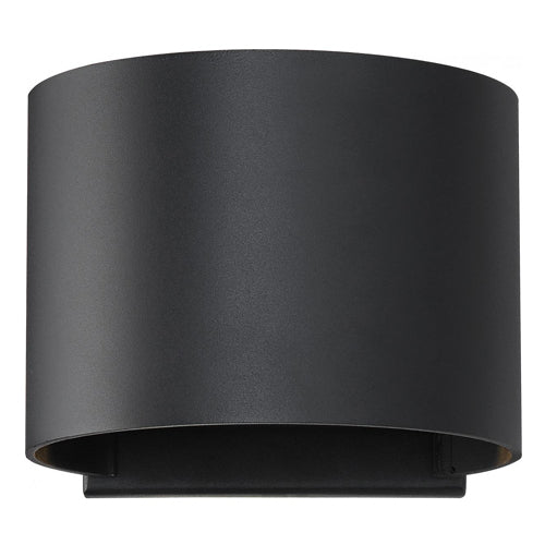 Satco 62-1464, Lightgate, LED Outdoor Round Sconce, 120V, 5W, 3000K Warm White, 240 Lumens, Dimmable, Matte Black Finish