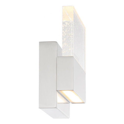 Satco 62-1502, Ellusion, LED Medium Wall Sconce with Seeded Glass, 120V, 15W, 3000K Warm White, 675 Lumens, Dimmable, Polished Nickel Finish