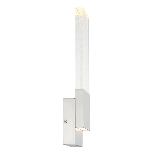 Satco 62-1503, Ellusion, LED Large Wall Sconce with Seeded Glass, 120V, 13W, 3000K Warm White, 700 Lumens, Dimmable, Polished Nickel Finish