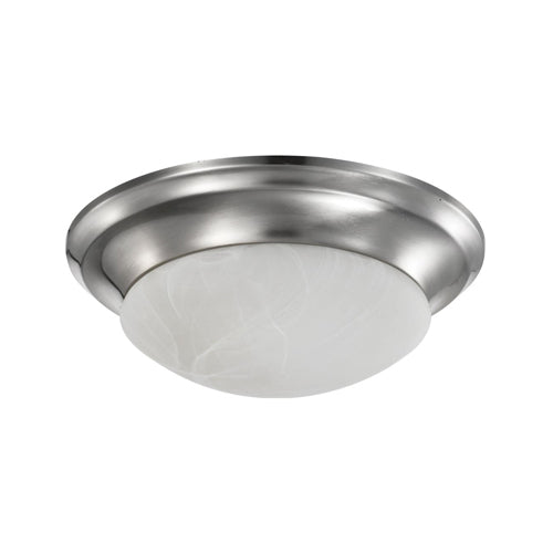 Satco 62-1563, 11" LED Twist & Lock Flush Mount Fixture, 120V, 19W, 3000K Warm White, 1600 Lumens, Dimmable, Brushed Nickel Finish, Frosted Glass