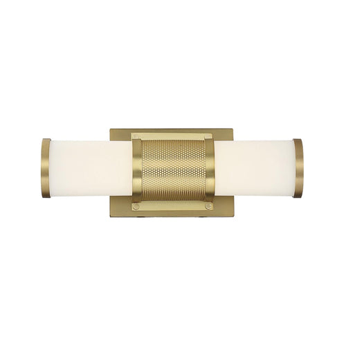 Satco 62-1601, Caper, 12" LED Vanity with Frosted Acrylic Lens, 120V, 13W, 3000K Warm White, 1105 Lumens, Dimmable, Brushed Brass Finish