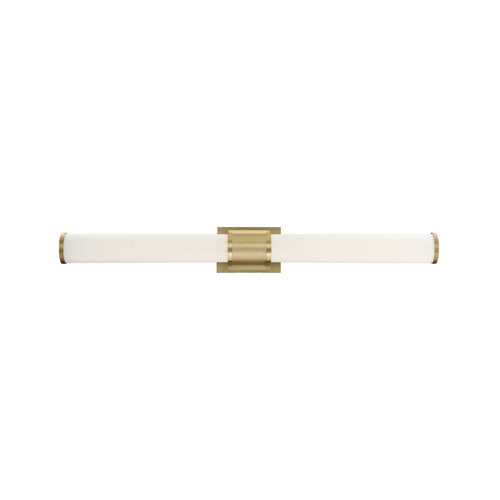 Satco 62-1603, Caper, 36" LED Vanity with Frosted Acrylic Lens, 120V, 39W, 3000K Warm White, 3315 Lumens, Dimmable, Brushed Brass Finish