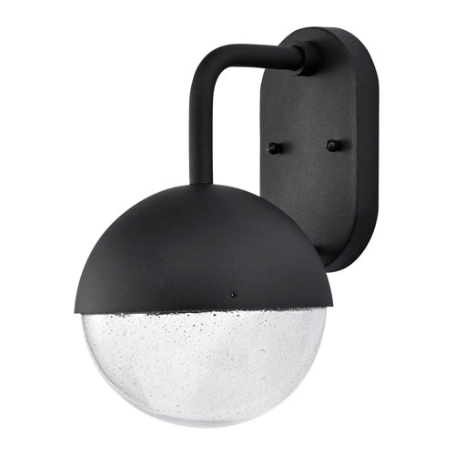 Satco 62-1616, Atmosphere, 6W LED Outdoor Medium Wall Lantern, 120V, 3000K Warm White, 550 Lumens, Dimmable, Matte Black with Clear Seeded Glass