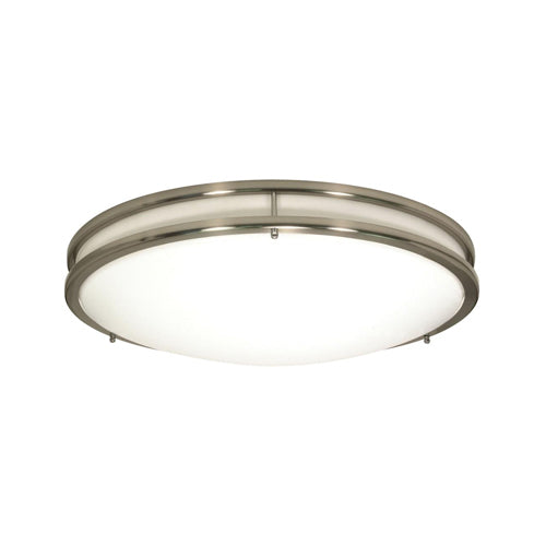 Satco 62-1637, Glamour, LED 17'' Flush Mount Fixture, 120V, 25W, 2000/2250/2125 Lumens, CCT Selectable 3000K/4000K/5000K, Dimmable, Brushed Nickel Finish