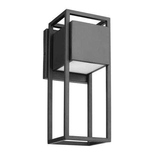 Satco 62-1654, Supreme, 18W LED Outdoor Medium Wall Lantern, 120V, 3000K Warm White, 1600 Lumens, Dimmable, Matte Black Finish