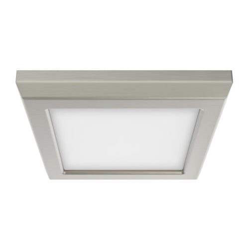 Satco 62-1707, Blink Pro, 5" Flush Mount LED Fixture, 9W, 120V, CCT Selectable, 600-680 Lumens, Square Shape, Brushed Nickel Finish, Dimming 120V only