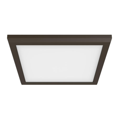 Satco 62-1726, Blink Pro, 9" Flush Mount LED Fixture, 13W, 120V, CCT Selectable, 1032-1150 Lumens, Square Shape, Bronze Finish, Dimming 120V only