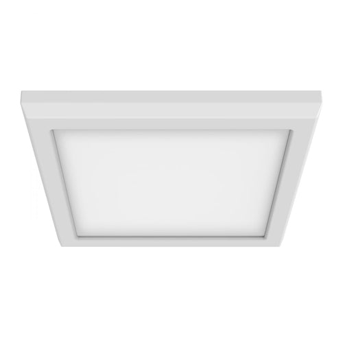 Satco 62-1747, Blink Pro, 7'' LED Square Flush Mount Fixture, 120/277V, 11W, 3000K Soft White, 940 Lumens, White Finish