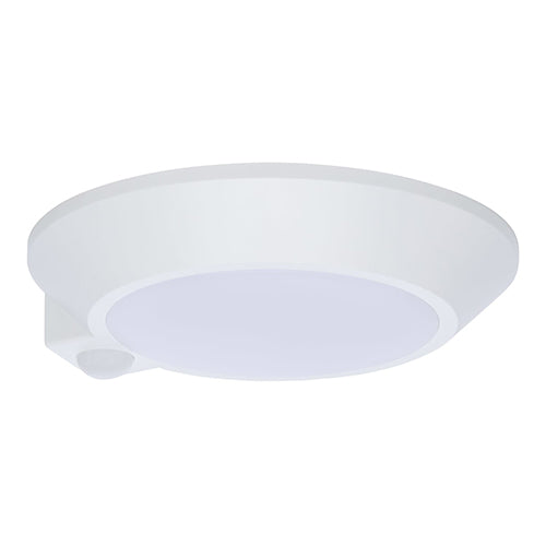 Satco 62-1820R1, 7'' LED Disk Light, 10.9W, 120V, 2700/3000/3500/4000/5000K CCT Selectable, 900 Lumens, Occupancy Sensor, White Finish