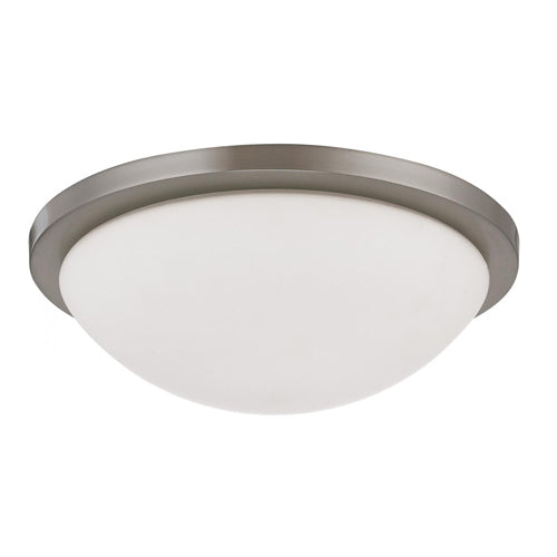 Satco 62-1843, Button, 13'' LED Flush Mount Fixture, 120V, 18W, CCT Selectable 3000/4000/5000K, 1500/1700/1600 Lumens, Brushed Nickel Finish