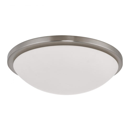 Satco 62-1844, Button, 17'' LED Flush Mount Fixture, 120V, 25W, CCT Selectable 3000/4000/5000K, 2100/2200/2200 Lumens, Brushed Nickel Finish