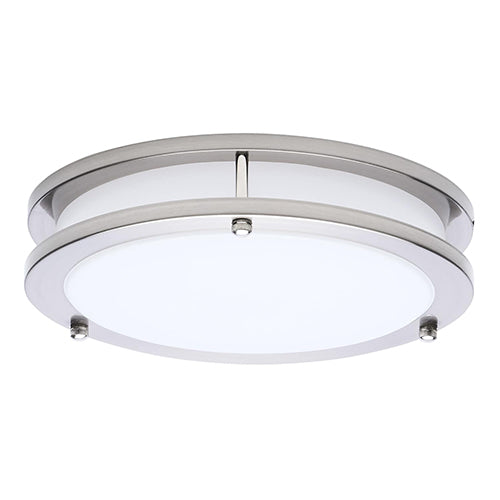 Satco 62-1875, Glamour, 10'' LED Flush Mount, 18W, 120V, 2700/3000/3500/4000/5000K CCT Selectable, 968/991/1050/1091/1104 Lumens, Brushed Nickel Finish
