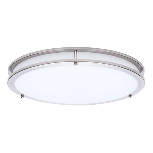 Satco 62-1877, Glamour, 17'' LED Flush Mount, 25W, 120V, 2700/3000/3500/4000/5000K CCT Selectable, 1541/1608/1694/1716/1701 Lumens, Brushed Nickel Finish