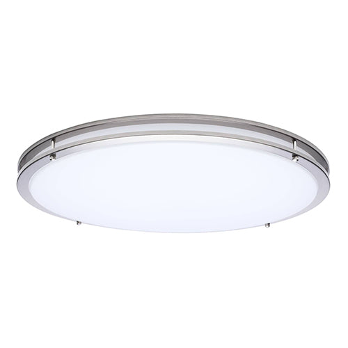 Satco 62-1878, Glamour, 24'' LED Flush Mount, 39W, 120V, 2700/3000/3500/4000/5000K CCT Selectable, 2113/2415/2415/2480/2508 Lumens, Brushed Nickel Finish