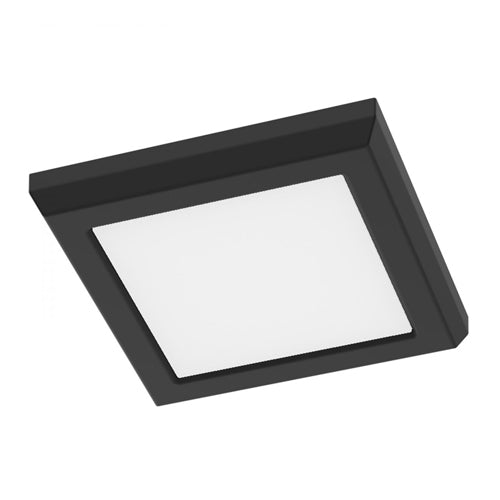 Satco 62-1905, Blink Performer, 5" LED Square Flush Mount Fixture, 120V, 8W, 600-650 Lumens, 5 CCT Selectable, Black Finish