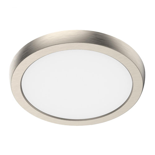 Satco 62-1913, Blink Performer, 7" LED Round Flush Mount Fixture, 120V, 10W, 850-930 Lumens, 5 CCT Selectable, Brushed Nickel Finish