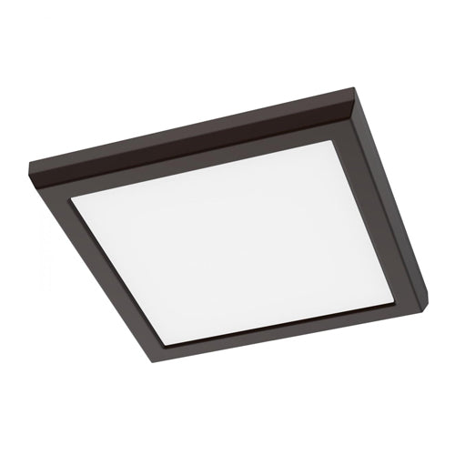 Satco 62-1916, Blink Performer, 7" LED Square Flush Mount Fixture, 120V, 10W, 850-900 Lumens, 5 CCT Selectable, Bronze Finish