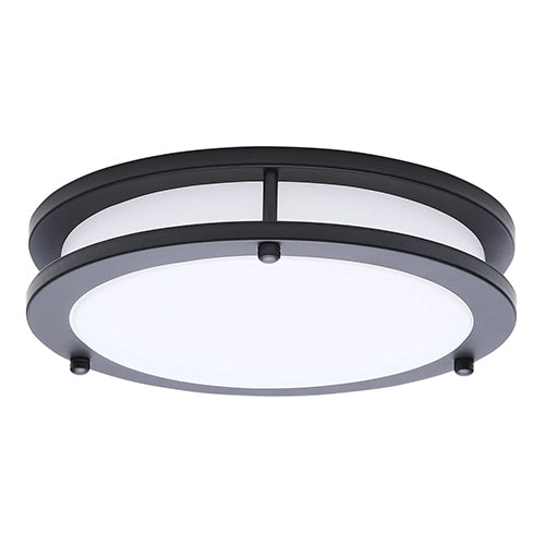 Satco 62-1975, Glamour, 10'' LED Flush Mount, 18W, 120V, 2700/3000/3500/4000/5000K CCT Selectable, 968/991/1050/1091/1104 Lumens, Black Finish