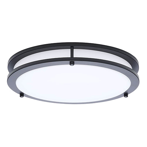Satco 62-1976, Glamour, 13'' LED Flush Mount, 25W, 120V, 2700/3000/3500/4000/5000K CCT Selectable, 1473/1539/1635/1653/1634 Lumens, Black Finish