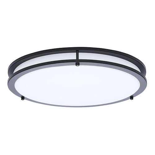 Satco 62-1977, Glamour, 17'' LED Flush Mount, 25W, 120V, 2700/3000/3500/4000/5000K CCT Selectable, 1541/1608/1694/1716/1701 Lumens, Black Finish