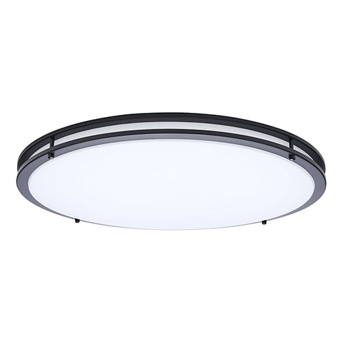 Satco 62-1978, Glamour, 24'' LED Flush Mount, 39W, 120V, 2700/3000/3500/4000/5000K CCT Selectable, 2113/2415/2415/2480/2508 Lumens, Black Finish