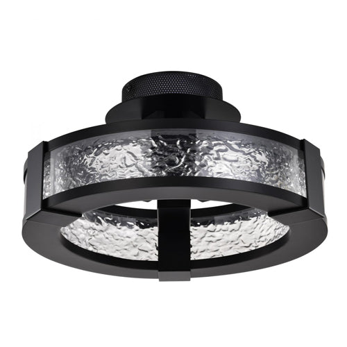 Satco 62-2001, Darrow, 13'' LED Semi Flush Ceiling Light Fixture, 120-277V, 30W, 3000K Soft White, 2400 Lumens, Matte Black, Acrylic Panels, Dimmable