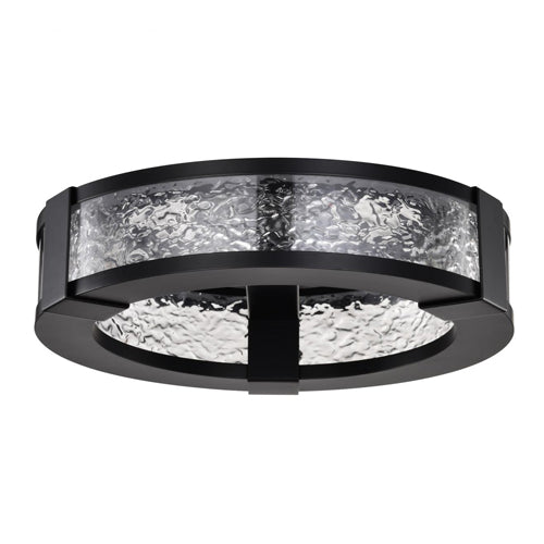 Satco 62-2002, Darrow, 13'' LED Flush Mount Ceiling Light Fixture, 120-277V, 30W, 3000K Soft White, 2400 Lumens, Matte Black, Acrylic Panels