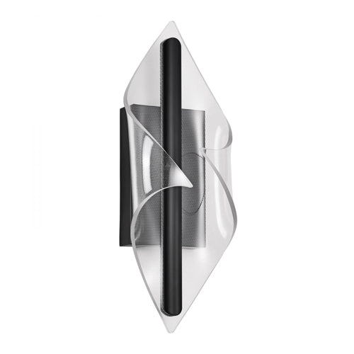 Satco 62-2021, Geneva, 18" LED Small Wall Sconce, 120V, 24W, 3000K Soft White, 1920 Lumens, Matte Black, Silk Screened Acrylic Lens
